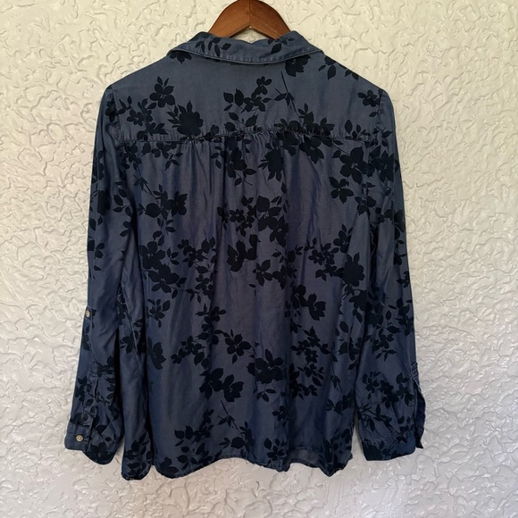 J. Jill Denim Tencel Floral Top Large - Picture 5 of 7